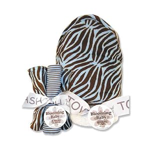 Trend-Lab 21031 Blooming Bouquet Sweet Safari Blue Hooded Wash