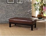 Coffee Table Leather Bench Ottoman Top Grain Leather Button Tufted By Coaster Furniture