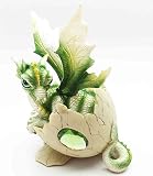 August Green Gem Birthstone Dragon Hatchling Egg Figurine Sculpture Collector