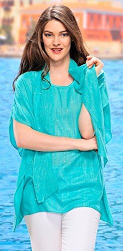 Charlie Paige Viscose Tunic In Blue