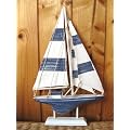 DEKO Segelboot Blau-Wei� H�he 31cm Segelschiff Boot