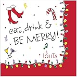 C.R. Gibson Lolita 20 Count Holiday Party Beverage Napkins