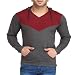 Leana Maroon Grey Hooded Stylish Men