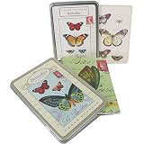 Butterflies Cavallini Vintage Carte Postale tin of 18 (9 designs) assorted postcards