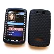 RIM BlackBerry Storm 9530 Thunder 9500 Soft Rubber Skin Case Silicone Protector Cover With Diamonds Black