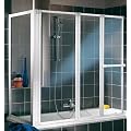 Schulte D1410 04 01  Badewannenfaltwand 3-teilig, H 140 x B 151,8 cm, Kunstglas Softline hell, alpinwei�