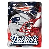 Northwest New England Patriots 60x80 Royal Plush Raschel Aggression Design Blanket