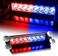 ZHOL&reg; 8 LED Visor Dashboard Emergency Strobe Lights Blue/Red