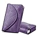 FYY Business Card Holder, Handmade Premium Leather Business Name Card Case Universal Card Holder with Magnetic Closure (Hold 30 pics of Cards) Lilac