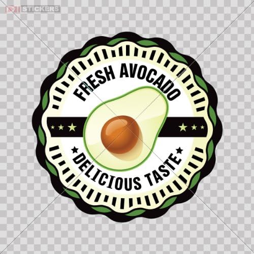 Sticker Vinyl Decals Avocado Food Drink Inside Window Store Restaurant Wall Art Decor Taste Size: 4 X 4 Inches Vinyl color print