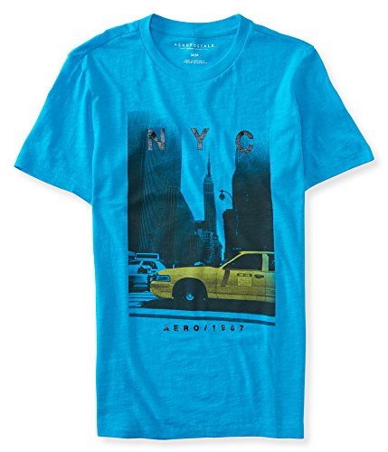 Aeropostale Men's Nyc Taxi Logo Graphic T Shirt Xl Mexicali Blue