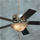 Emerson Fans CF712BS 50 Pro Series Traditional Indoor Brushed Steel Ceiling Fan w/ Light & Blades