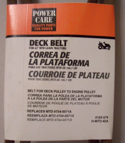 Deck Belt For 42 MTD Lawn Tractors Deck Pulley to Engine Pulley Belt Replaces MTD #754-0371A
