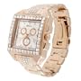 Geneva Platinum Mens Square Bezel Link Watch