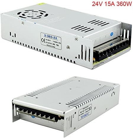 Aobi® Regulated Universal DC 24V 15A 360W Metal Housing Switching Power Supply AC 110/220V (24V 15A 360W)
