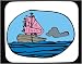 Mouse Pad with Argentina, ship, ocean