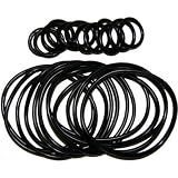 12 Rubber Bracelets With 12 Rings In Black