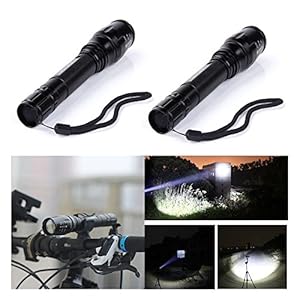 2x LED Flashlight Torch 2000 Lumen Cree Led Bike Light Zoomable Lamp Superbright