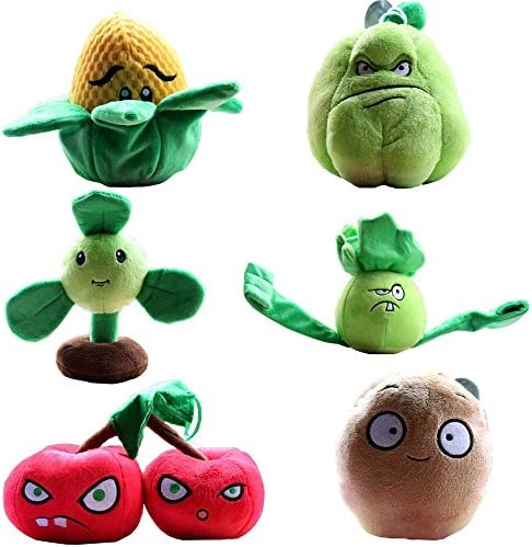 Plants VS Zombies Plush Toy Set 6PCS Small Size Lot 15-20cm/6-8" Tall
