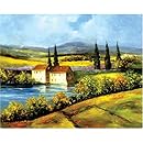 Magic Slice Non-Slip Flexible Cutting Board, Gourmet Size 12" x 15", Tuscan Scene by H. Hargrove