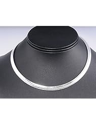925 Sterling Silver Italian Omega Necklace - 6 mm - Thickness: 6 mm