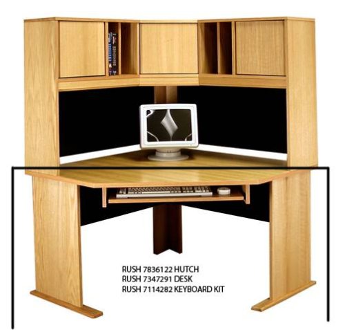 Buy Cheap RUSH Corner Desk, Office Modulars, Oak Veneer finish, 29.5H x 48W x 48D