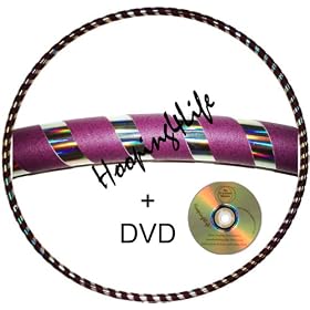 Hooping4Life Silver Rainbow & Purple Medium (40") weighted (625g) Exercise & Dance Hoop with instructional DVD