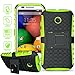 ElBolt Motorola E / Moto E 3 in 1 Bundle Armor Grenade Viewing Stand/Kickstand Hard Gel Case- Green (Free Ultra-Sensitive Stylus Pen and Premium Screen Protector by ElBolt TM)