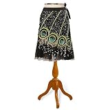 Art Deco Sequined Black Tulle Skirt (Petite, Tall & Misses Sizes XS-3X)