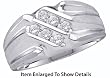 Stunning Men's 1/4 ct. 2 Channel Genuine Diamond White Gold Ring