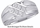 Stunning Men's 1/4 ct. 2 Channel Genuine Diamond White Gold Ring