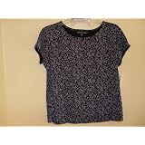Briggs New York Stretch Easy Care top Black White Medium at Briggs