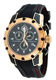Corvette #CR281-CIPRG Men's Rose Gold Tone Stingray Series Black Silicone Strap Chronograpgh Watch