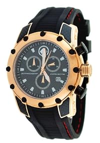 Corvette #CR281-CIPRG Men's Rose Gold Tone Stingray Series Black Silicone Strap Chronograpgh Watch