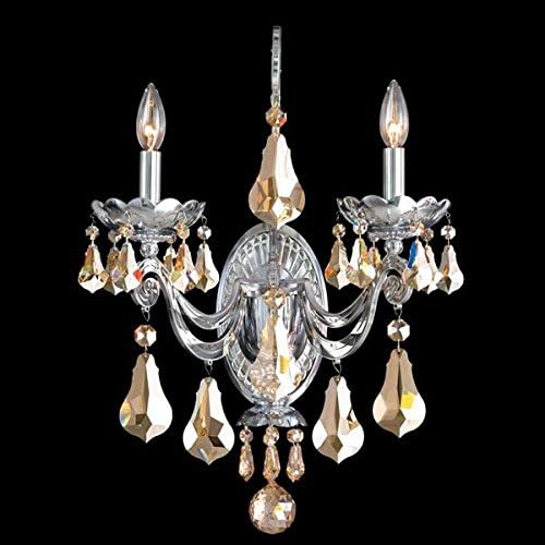 Schonbek 5331-49SH Cadance 2 Light Wall Sconce in Black Pearl with Swarovski Strass Silver Shade crystal