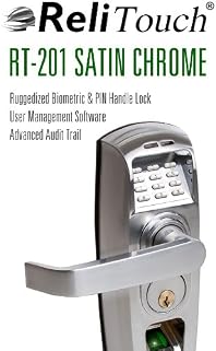 ReliTouch RT-201SC Biometric and PIN Handle Lock Satin Chrome