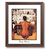 Diego Rivera Lady Lilies Flower Contemporary Home Decor Wall Picture Cherry Framed Art Print