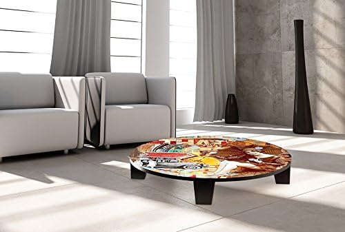 TAF DECOR TAF-ATZAN-016A  "Take a Ride in My Automoble" Art Coffee Table, 35" x 35" x 7.5"