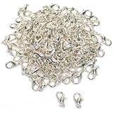 100 Silver Plated Jewelry Lobster Clasps Findings 10x6mm