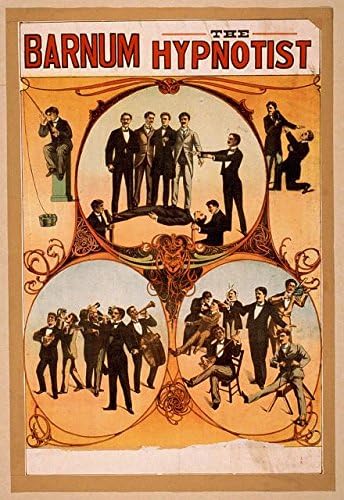 ART PRINT (8.5" x 11") - Artist's Lovely "Barnum The Hypnotist" [Vintage Magic Piece] - The Gorgeous Art Comes From A Collection Of Classic Vintage/Retro/Antique Art And Is Reprinted On Quality Photo Paper - This Print Comes Ready To Be Framed (mat and frame are not included) - This Is A Great Print To Add A Personal Touch To Your Home Or Office Decor And Looks Amazing When Framed And Displayed Either Separately Or As Part Of A Series - Makes A Wonderful Gift