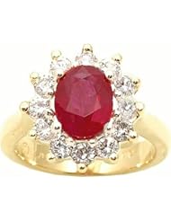 14K Yellow Gold Ruby and Diamond Ring -- LIFETIME WARRANTY