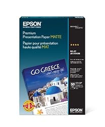 Epson Premium Presentation Paper MATTE (13x19 Inches, 50 Sheets) (S041263)