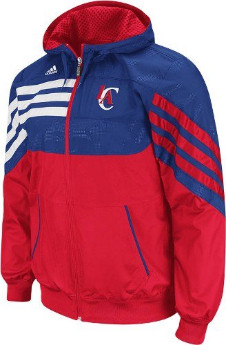Los Angeles Clippers Adidas Pre-Game On Court Full Zip Hooded Sweatshirt