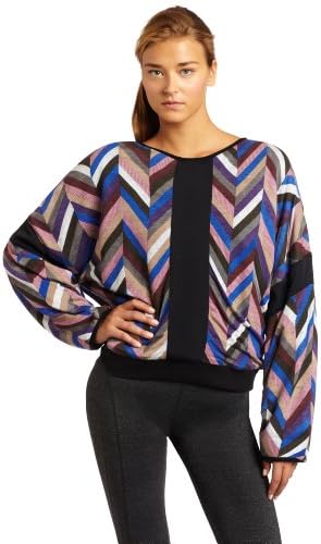 Women's Jumbo Pullover Padded Sweatshirt, Large Chevron Print, Medium
