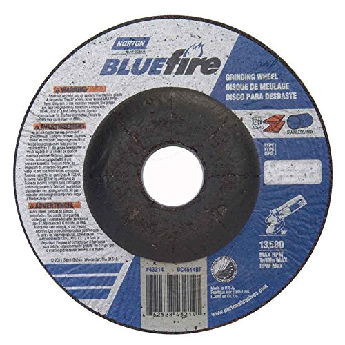 Norton 66252842164 4-1/2x1/4x7/8 in. BlueFire Depress Center Wheels, Z