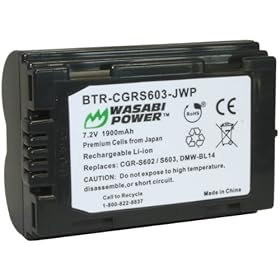 Kinamax 1900mAh CGR-S602 / CGR-S603 / DMW-BL14 Replacement Battery for Panasonic Lumix DMC-L1, DMC-LC1, DMC-LC40, DMC-LC5 - Premium Japanese Cells