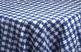 Plastic Tablecover Round, Gingham - Blue Plastic Tablecovers - 12 Count