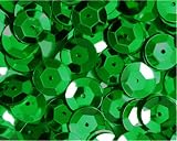 5mm CUP SEQUINS Green Loose sequins for embroidery, applique, arts, crafts, and embellishment.
