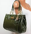 Coach Patent Leather Chelsea Jayden Carryall Satchel Bag Purse tote 17855 Olive