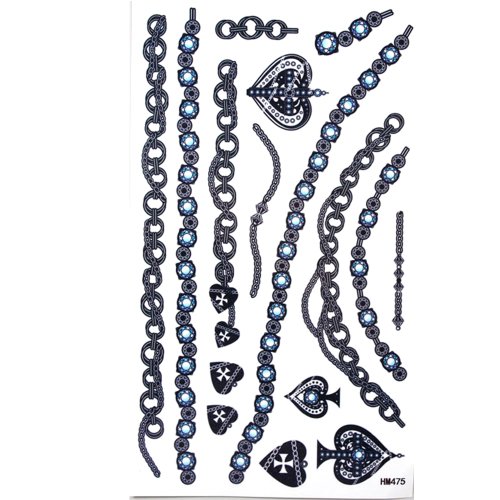 King Horse Waterproof and sweat jewelry temporary tattoos Chanel necklace